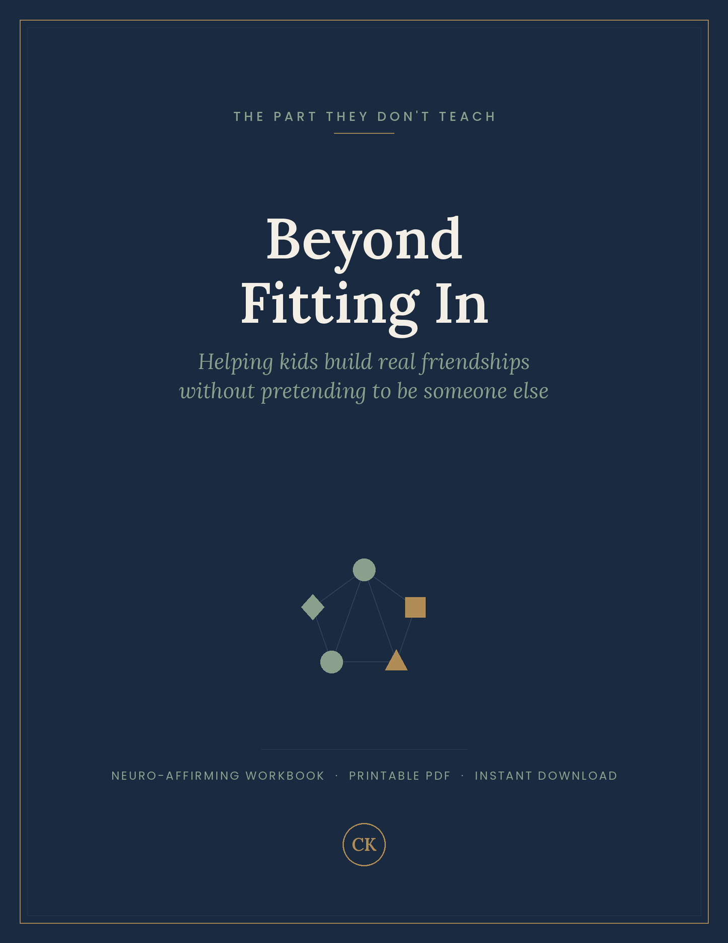Cover of Beyond Fitting In, a neuro-affirming social connection workbook for children