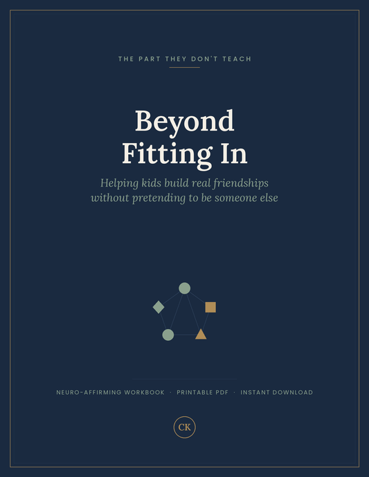 Cover of Beyond Fitting In, a neuro-affirming social connection workbook for children