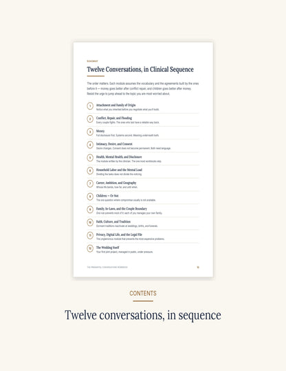The Premarital Conversations Workbook — 12 Conversations to Have Before the Wedding