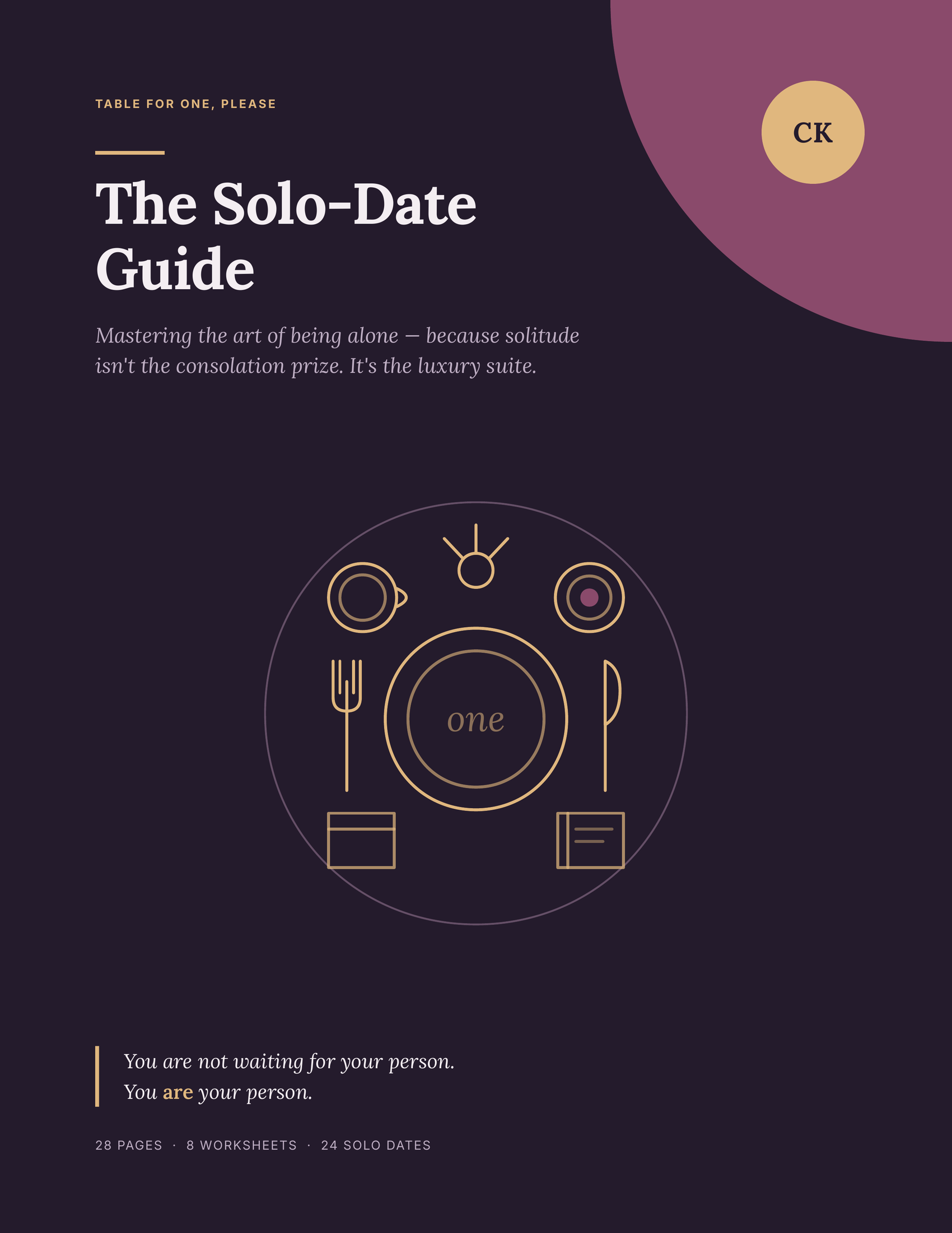 Cover of The Solo Date Guide, a workbook of structured time alone