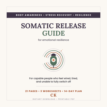 Cover of the Somatic Release Guide, a body-based stress practice guide