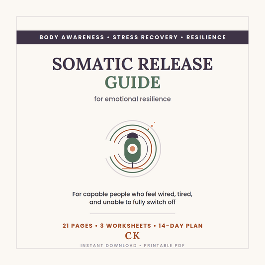 Cover of the Somatic Release Guide, a body-based stress practice guide